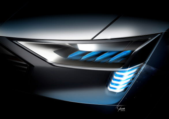 Audi e-tron quattro concept - strålkastare med OLED-teknik