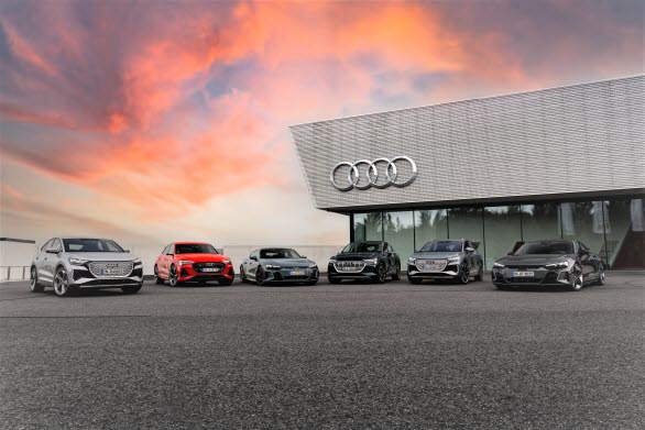 Audis elbilsprogram bidrog till sänkta CO2-värden under 2021