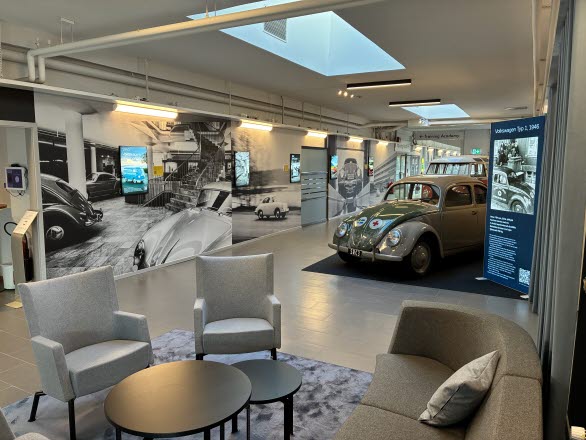 Volkswagen Group Sveriges historiska utställning finns i företagets lokaler i Södertälje.