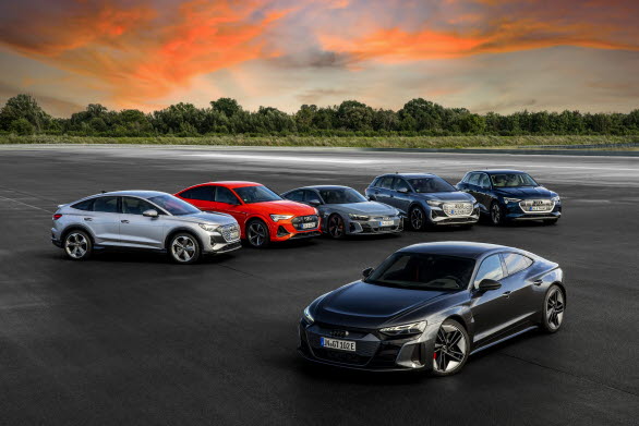 Helt eldrivna RS etron GT, Audi Q4 Sportback, e-tron Sportback, e-tron GT, Q4 e-tron och e-tron.