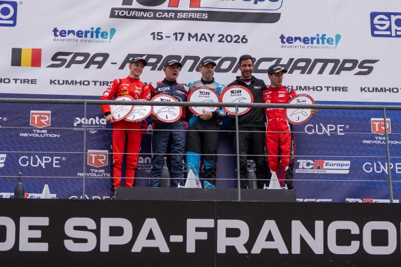 Viktor Andersson från Linköping tog en andraplats med CUPRA Leon VZ TCR på belgiska F1-banan Spa-Francorchamps.