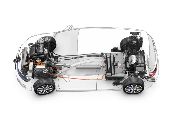 Nya Golf GTE drivs av en 150 hk stark turboladdad och direktinsprutad bensinmotor (1,4 TSI) och en elmotor på 102 hk. Tillsammans levererar de båda motorerna en systemeffekt på 204 hk. 