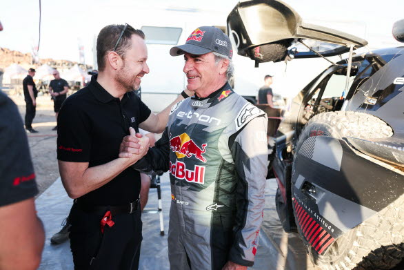 Rolf Michl, chef Audi Motorsport och Carlos Sainz